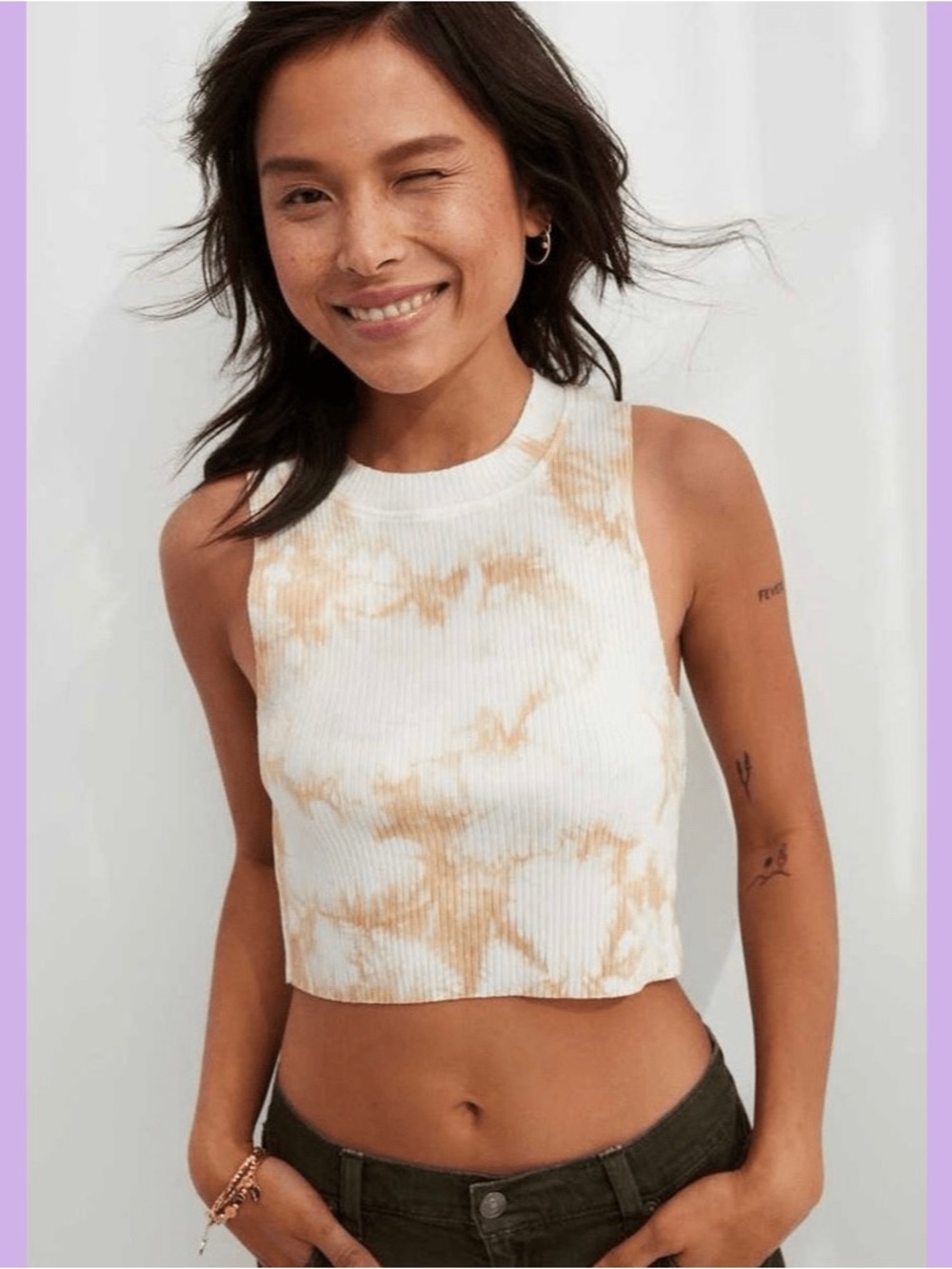 NWT Aerie Rebel Cropped Tie Dye Tank Top
